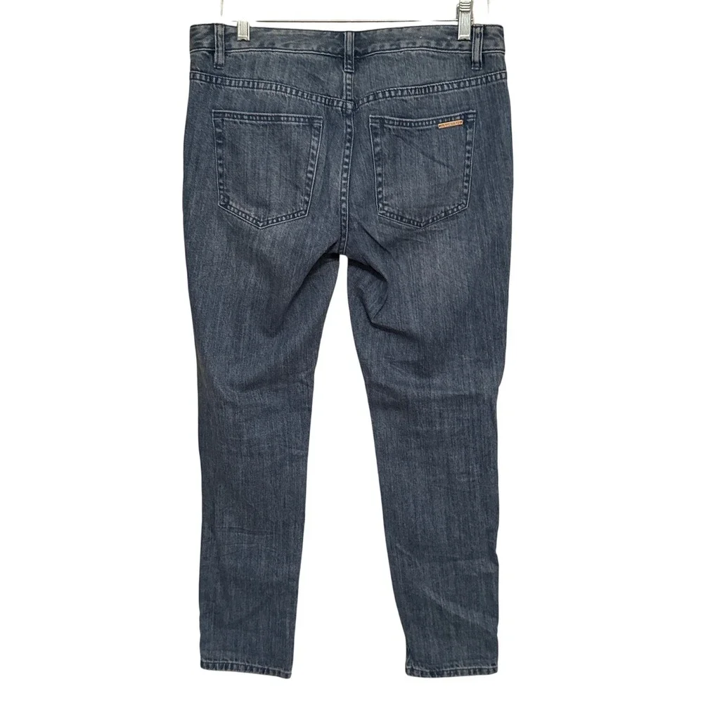 Michael Kors Dillon‎ Relaxed Embroidered Floral Jeans Denim Blue Women's